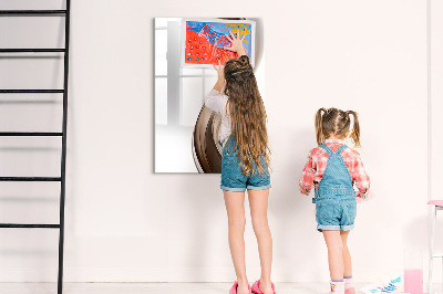 Glazen magneetbord met decoratieve print Golfabstractie