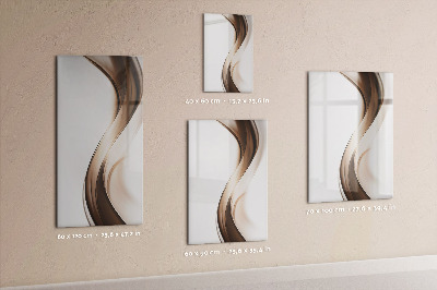 Glazen magneetbord met decoratieve print Golfabstractie