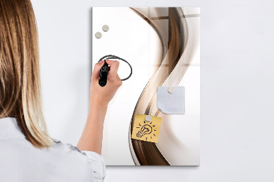 Glazen magneetbord met decoratieve print Golfabstractie