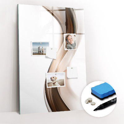 Glazen magneetbord met decoratieve print Golfabstractie