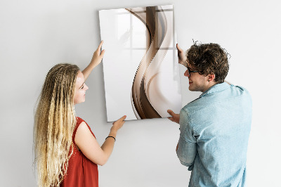 Glazen magneetbord met decoratieve print Golfabstractie