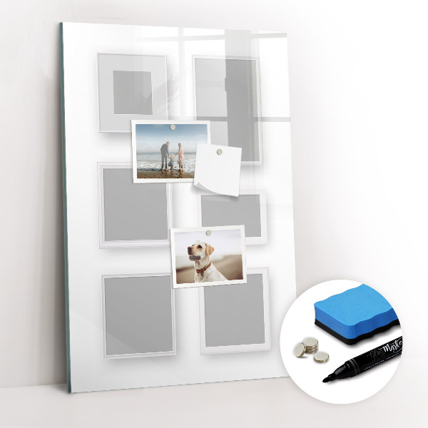 Magnetisch memobord van glas voor aan de muur Fotolijsten