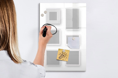 Magnetisch memobord van glas voor aan de muur Fotolijsten