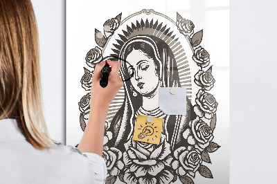 Magnetisch memobord van glas voor aan de muur Maagd van Guadalupe