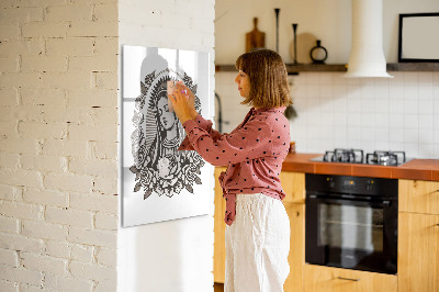Magnetisch memobord van glas voor aan de muur Maagd van Guadalupe