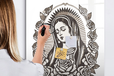 Magnetisch memobord van glas voor aan de muur Maagd van Guadalupe