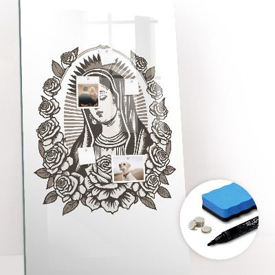 Magnetisch memobord van glas voor aan de muur Maagd van Guadalupe