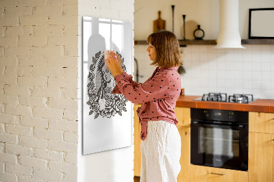 Magnetisch memobord van glas voor aan de muur Maagd van Guadalupe