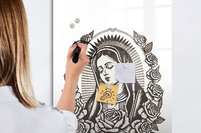 Magnetisch memobord van glas voor aan de muur Maagd van Guadalupe