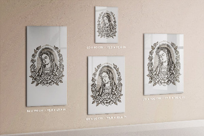 Magnetisch memobord van glas voor aan de muur Maagd van Guadalupe