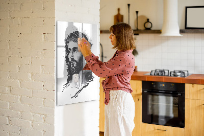 Wandbord van glas magnetisch en uitwisbaar Jezus Christus