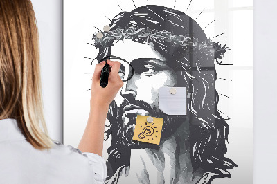 Wandbord van glas magnetisch en uitwisbaar Jezus Christus