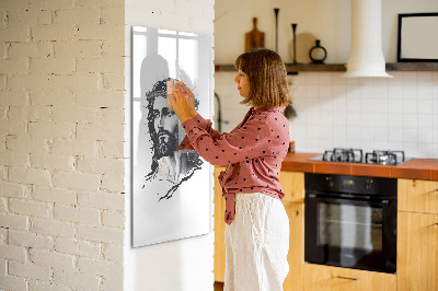 Wandbord van glas magnetisch en uitwisbaar Jezus Christus