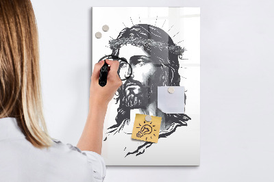 Wandbord van glas magnetisch en uitwisbaar Jezus Christus
