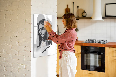 Wandbord van glas magnetisch en uitwisbaar Jezus Christus