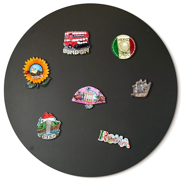 Rond metalen magneetbord met een diameter van 50 cm
