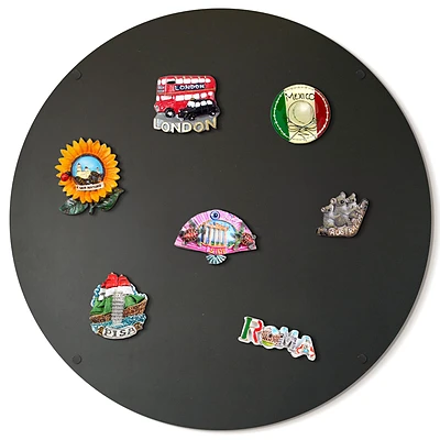 Rond metalen magneetbord met een diameter van 50 cm