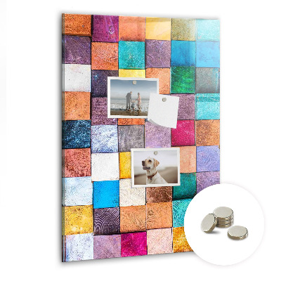 Memo bord Kleurrijke houten kubussen