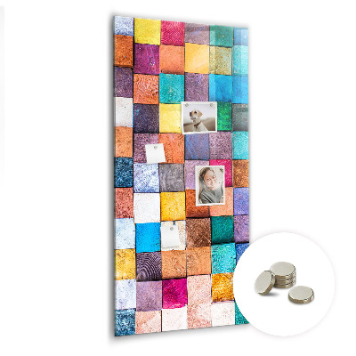 Memo bord Kleurrijke houten kubussen