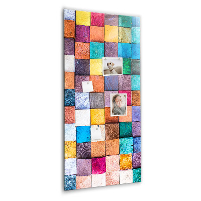 Memo bord Kleurrijke houten kubussen