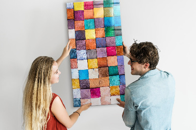 Memo bord Kleurrijke houten kubussen