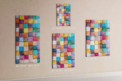 Memo bord Kleurrijke houten kubussen