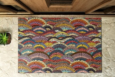 Buiten deurmat Kleurrijke halve cirkels