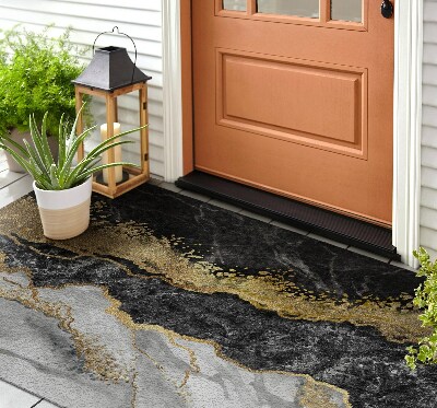 Buiten deurmat Monochroom marmer