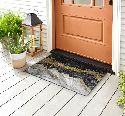 Buiten deurmat Monochroom marmer