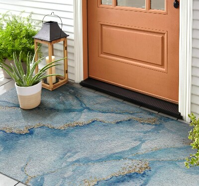 Schoonloopmat Blauwe Marmer