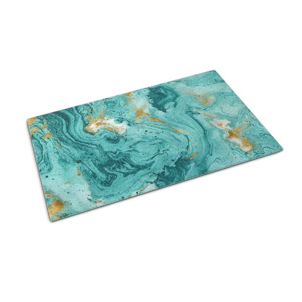 Schoonloopmat Turquoise marmer