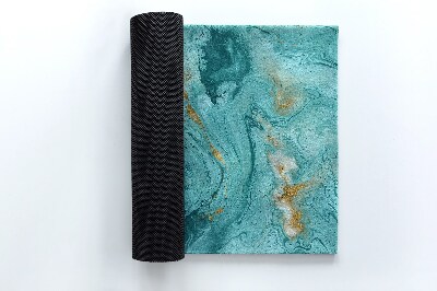 Schoonloopmat Turquoise marmer
