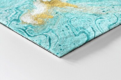 Schoonloopmat Turquoise marmer