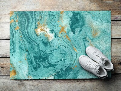 Schoonloopmat Turquoise marmer