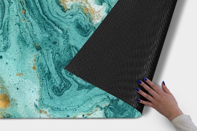 Schoonloopmat Turquoise marmer