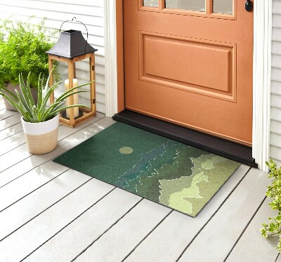 Deurmat voor buiten Bergcontouren