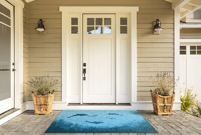 Schoonloopmat Dolfijnen in de oceaan