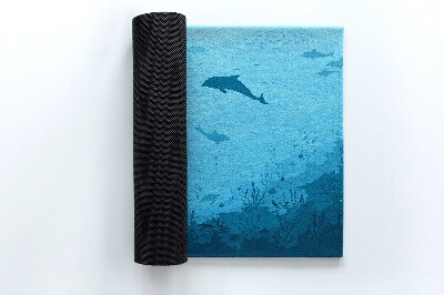 Schoonloopmat Dolfijnen in de oceaan