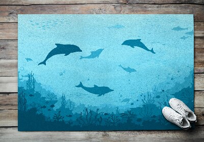 Schoonloopmat Dolfijnen in de oceaan