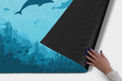 Schoonloopmat Dolfijnen in de oceaan