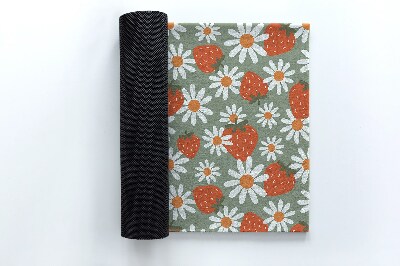 Deurmat voor buiten Madeliefjes en aardbeien