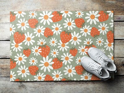 Deurmat voor buiten Madeliefjes en aardbeien