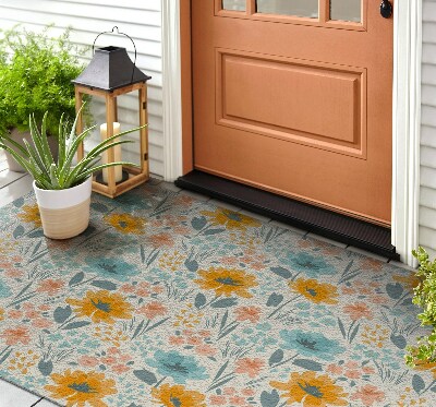 Buiten deurmat Bloemenmotief