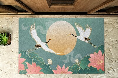 Deurmat voor buiten Bloemen en vogels