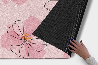 Buiten deurmat Roze bloemen