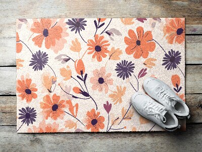 Deurmat voor buiten Bloemenmotief