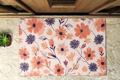 Deurmat voor buiten Bloemenmotief