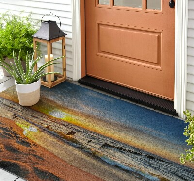 Schoonloopmat Zonsondergang op het strand