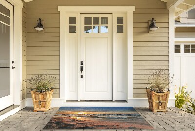 Schoonloopmat Zonsondergang op het strand