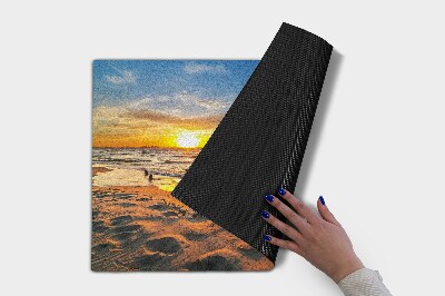 Schoonloopmat Zonsondergang op het strand